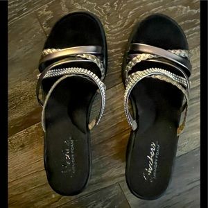 Women’s Skechers Rumble Glitzy slide sandals with bling, Size 9